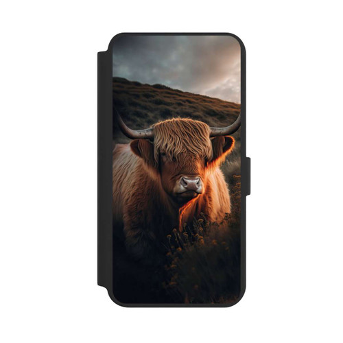 Samsung Galaxy S24+ NIVOflip Vache Highland avec de grandes cornes avec IA