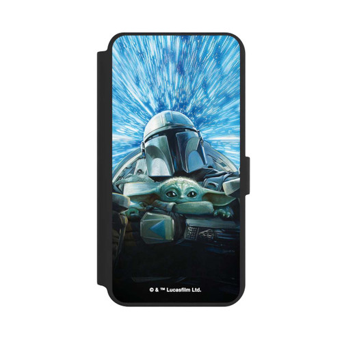 Samsung Galaxy S24+ NIVOflip Grogu und Mando fliegen blau