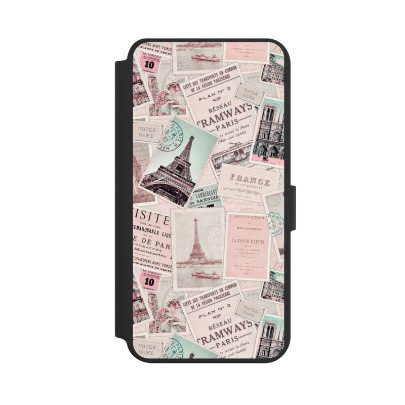 Galaxy S24 + NIVOflip Vintage Paris Postcards Pattern