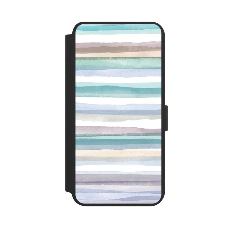 Galaxy S24 + NIVOflip Pastellfarbene Streifen Blau