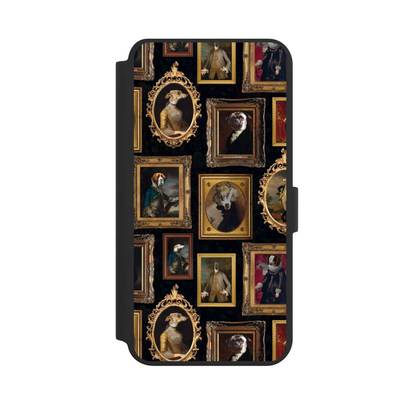 Galaxy S24 + NIVOflip Bilderrahmen Muster Hunde altmodisch mit KI