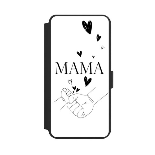 Samsung Galaxy S24+ NIVOflip Muttertag Line Art Hände Schwarz Weiß