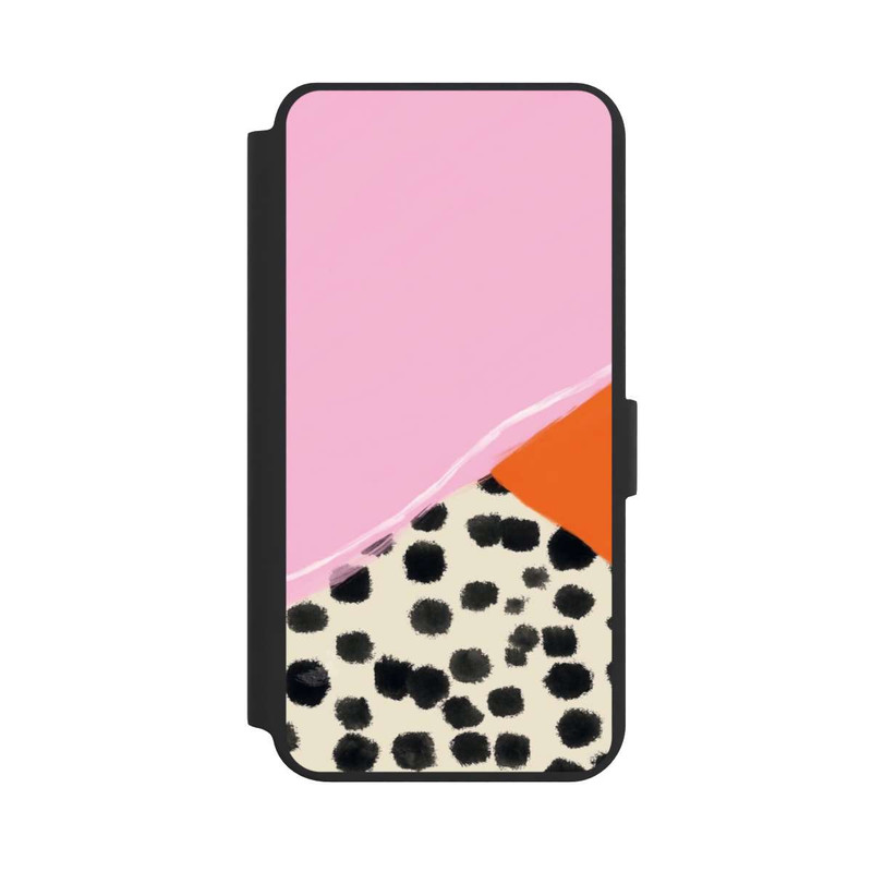 Galaxy S24 + NIVOflip Pink and Orange Modern Art with Dots