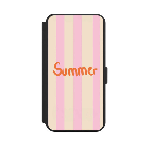 Samsung Galaxy S24+ NIVOflip Summer- Rosa und Orange Streifen Hintergrund