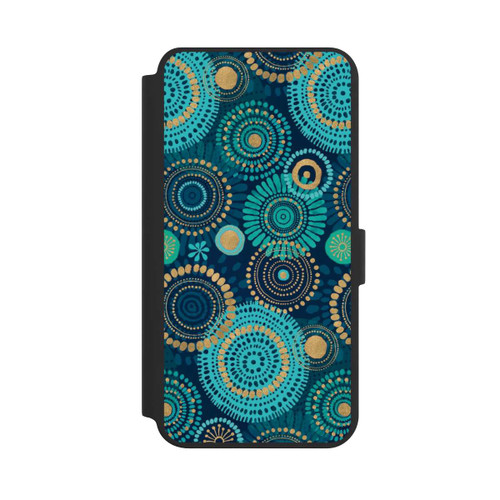 Samsung Galaxy S24+ NIVOflip Blockprint India Teal Gold