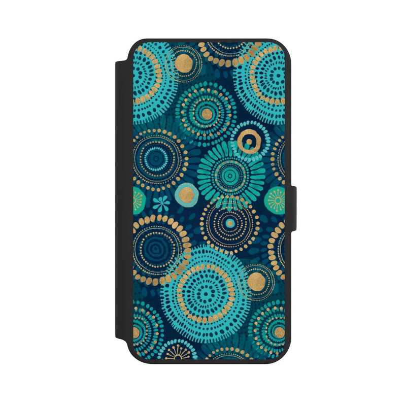 Galaxy S24 + NIVOflip Blockprint India Teal Gold