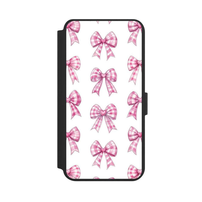 Galaxy S24 + NIVOflip Pink Gingham Hearts and Bows