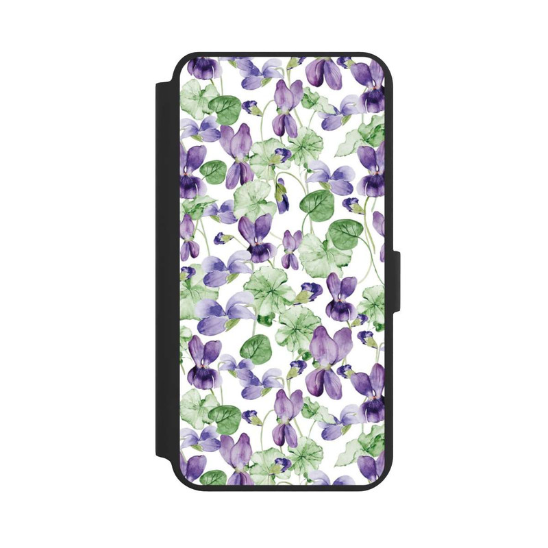 Galaxy S24 + NIVOflip Purple Wildflowers Pattern Watercolor
