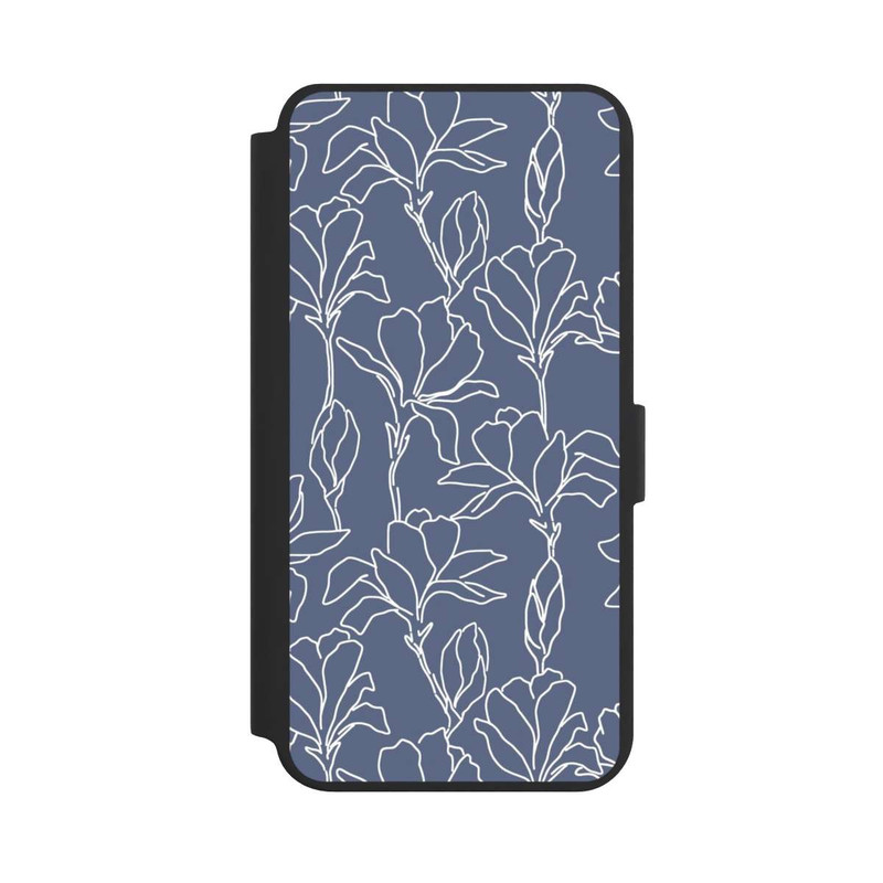 Galaxy S24 + NIVOflip Flower Silhouettes on Blue