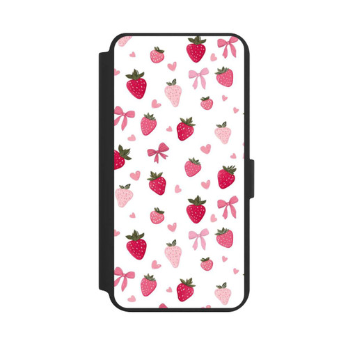 Samsung Galaxy S24+ NIVOflip Erdbeer Herz Schleifen Muster Pink