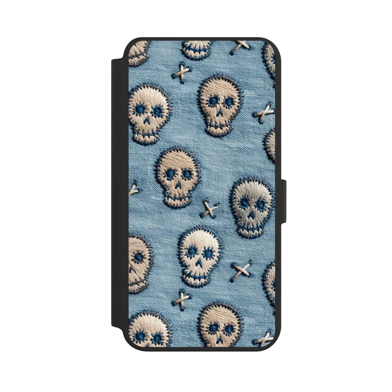 Galaxy S24 + NIVOflip Skulls on Jeans Pattern