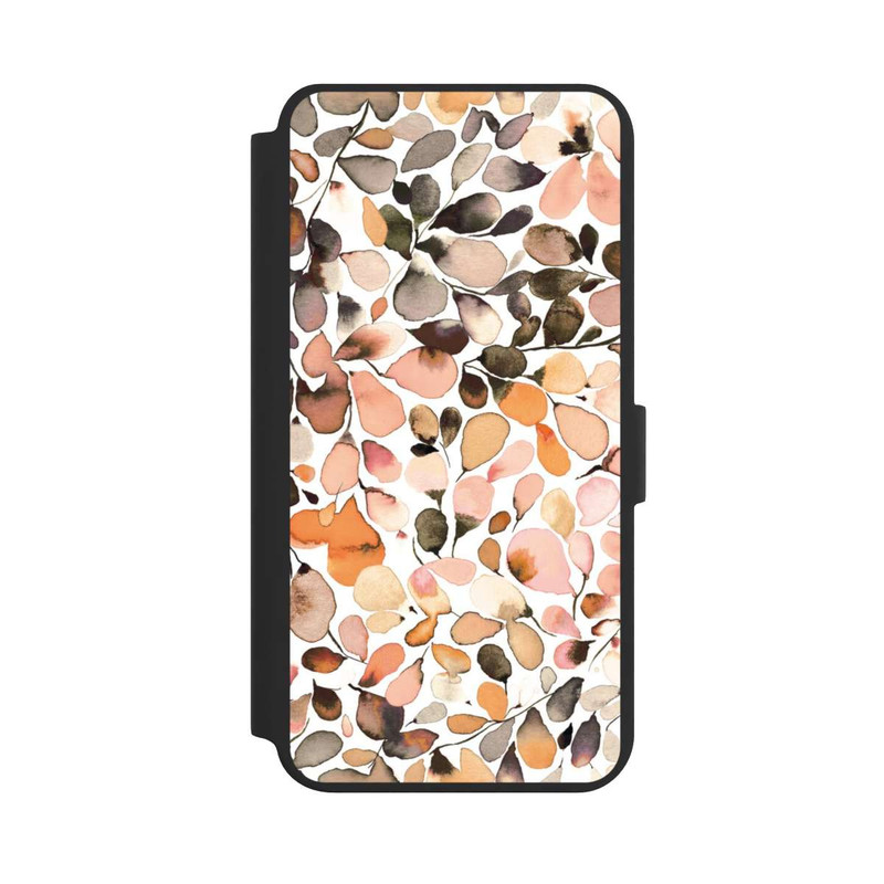 Galaxy S24 + NIVOflip Eucalyptus Watercolor Leaves Dark Brown Autumn