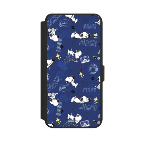 Samsung Galaxy S24+ NIVOflip Peanuts Travel Stamps Pattern Blue