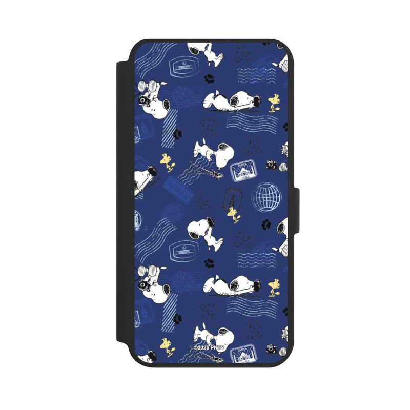 Galaxy S24 + NIVOflip Peanuts Travel Stamps Pattern Blue