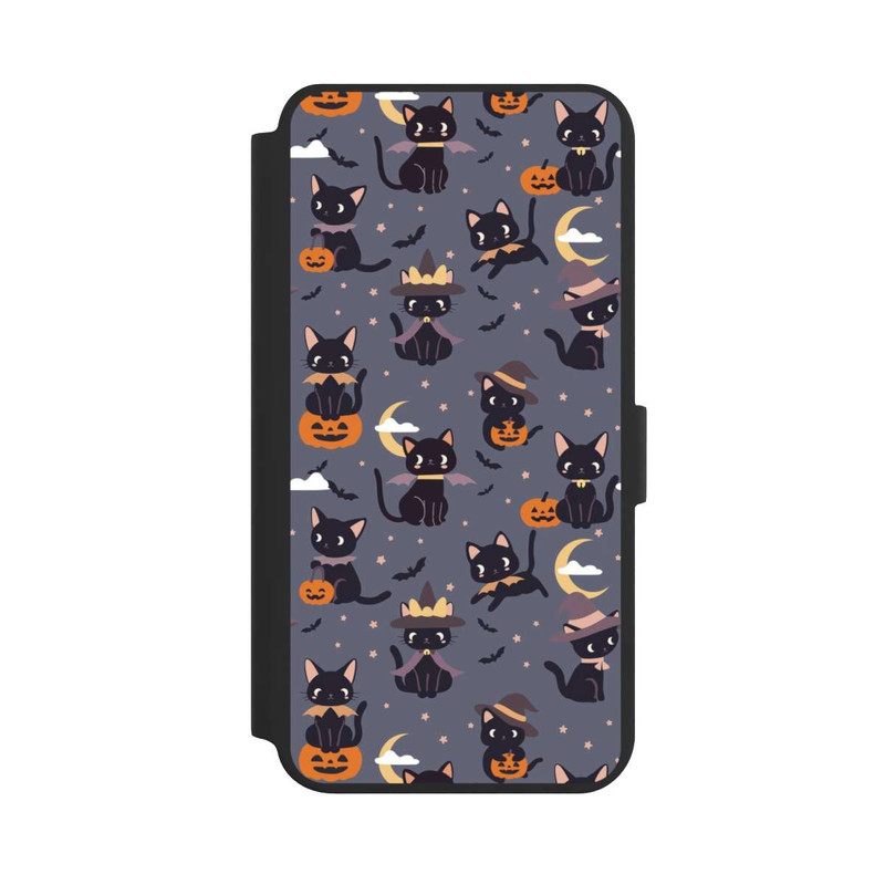 Galaxy S24 + NIVOflip Cute Halloween Witch Cats and Pumpkins