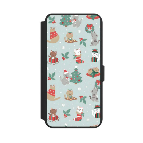 Samsung Galaxy S24+ NIVOflip Cute Winter Wonderland Christmas Festive Cats on Teal