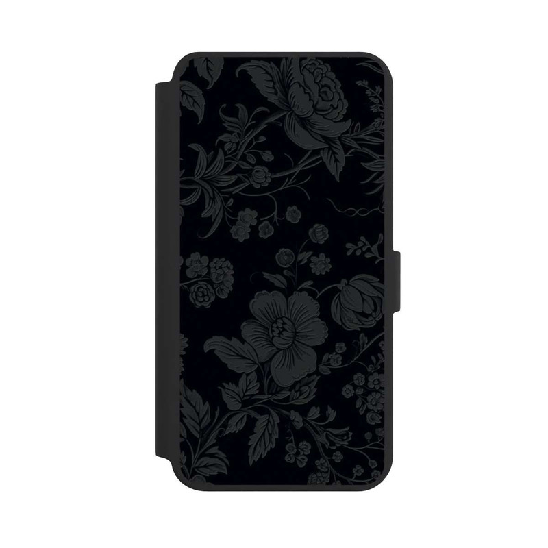 Galaxy S24 + NIVOflip Dunkle Blumen Vintageoptik