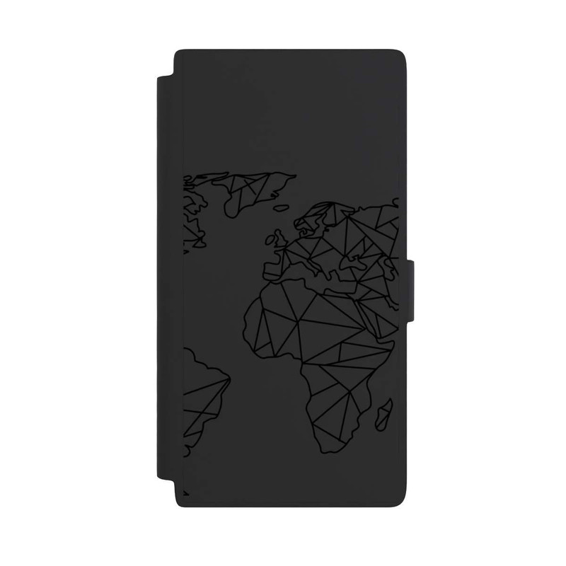 Galaxy S24 Ultra NIVOflip Polygon Weltkarte Schwarz ohne Hintergrund