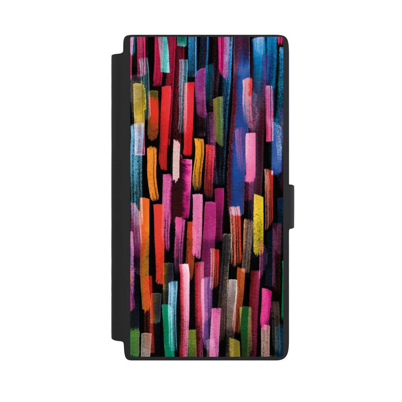Galaxy S24 Ultra NIVOflip Bunte Pinselstriche schwarz