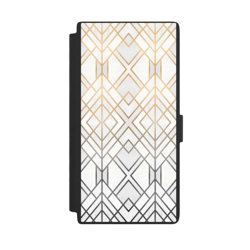 Samsung Galaxy S24 Ultra NIVOflip Gold und Grauer Geo Golddruck