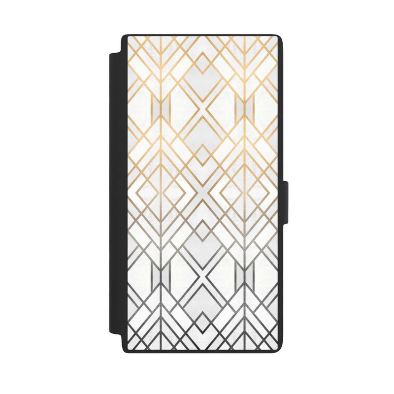 Galaxy S24 Ultra NIVOflip Gold und Grauer Geo Golddruck