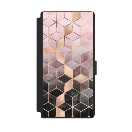 Samsung Galaxy S24 Ultra NIVOflip Pink-grauer Farbverlauf Würfel Druck