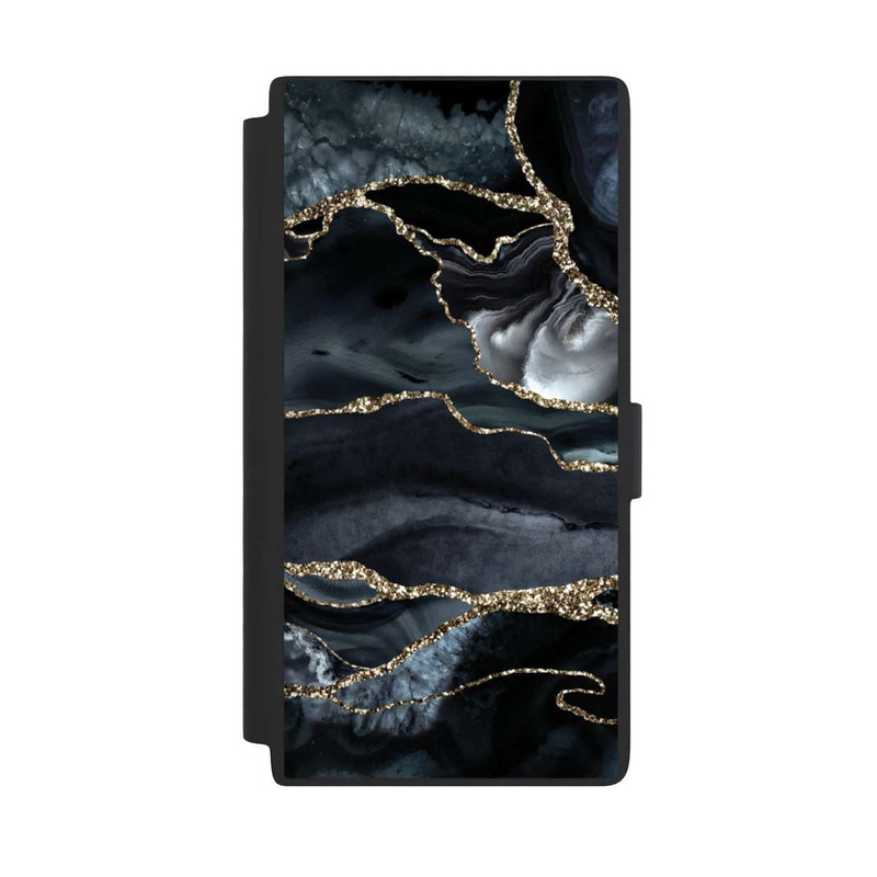 Galaxy S24 Ultra NIVOflip Dunkler Marmor Gold Glitzerlook