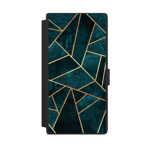 Samsung Galaxy S24 Ultra NIVOflip Tief Blaugrün Stein Gold Druck