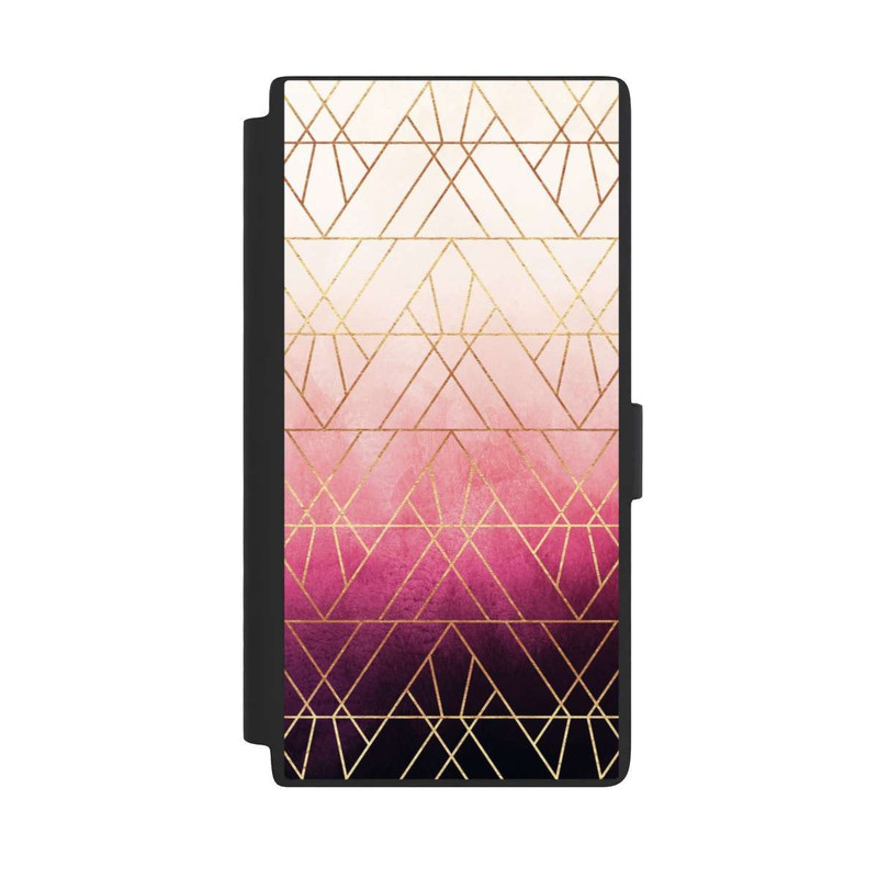 Galaxy S24 Ultra NIVOflip Pink Ombre Dreiecke Golddruck