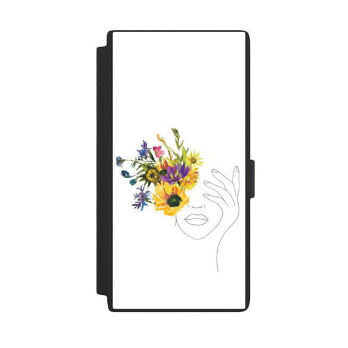 Samsung Galaxy S24 Ultra NIVOflip Line Art Frau Sonnenblumen