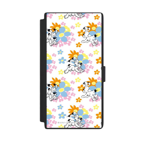 Samsung Galaxy S24 Ultra NIVOflip Idéfix sur fleurs colorées