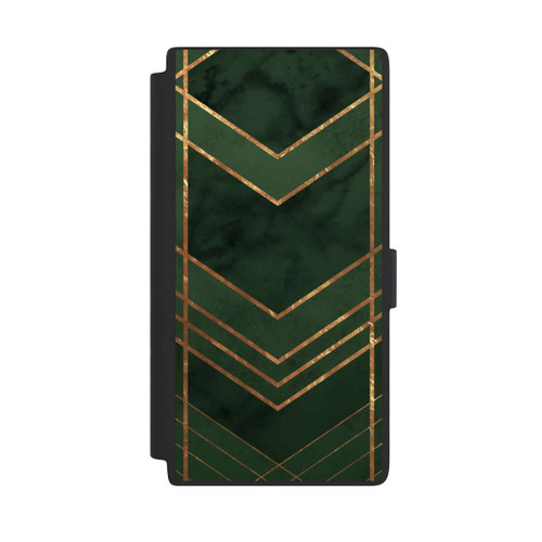 Samsung Galaxy S24 Ultra NIVOflip Dunkelgrün gemustert Goldene Streifen
