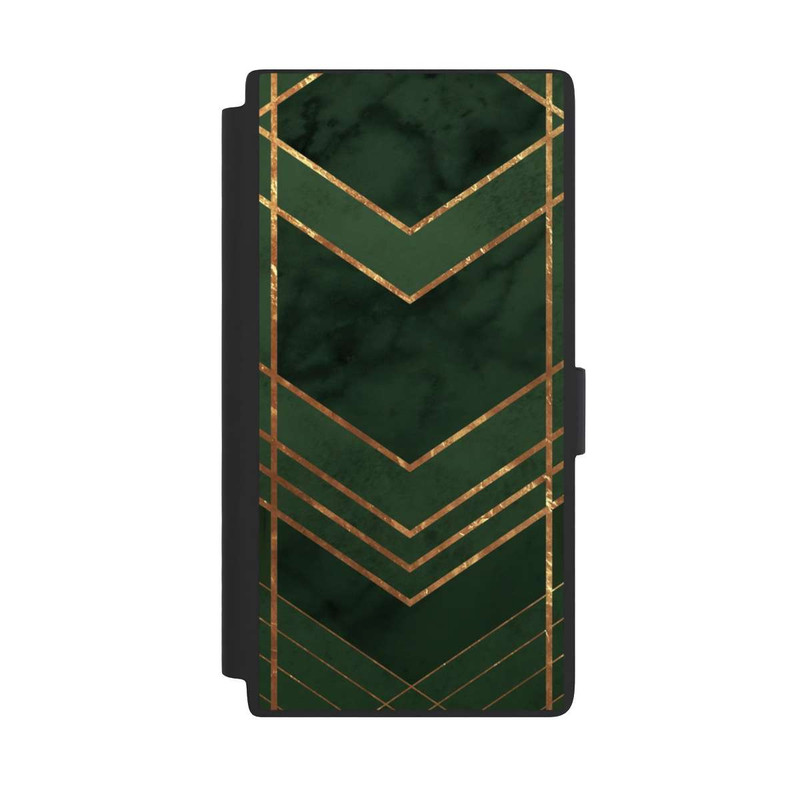 Galaxy S24 Ultra NIVOflip Dunkelgrün gemustert Goldene Streifen