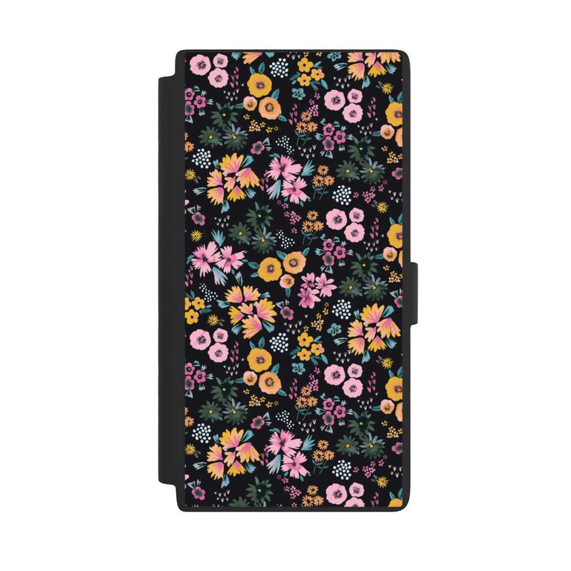 Galaxy S24 Ultra NIVOflip Kleine bunte Blumen Schwarz 2