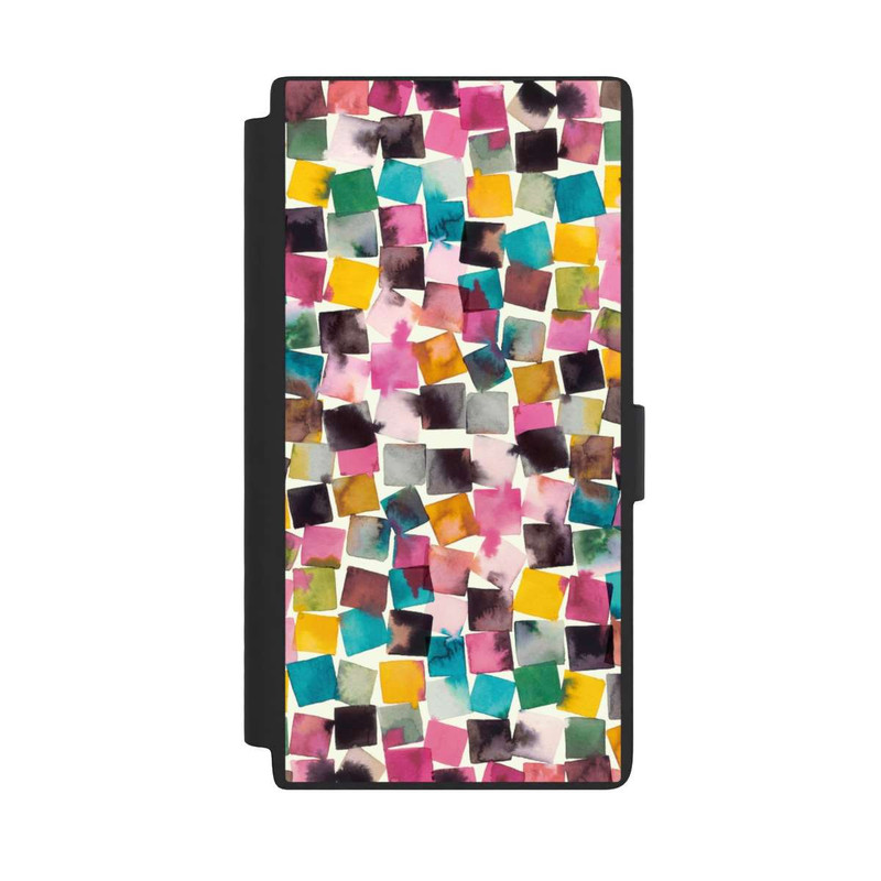 Galaxy S24 Ultra NIVOflip Plaids Géométriques Aquarelle Rose
