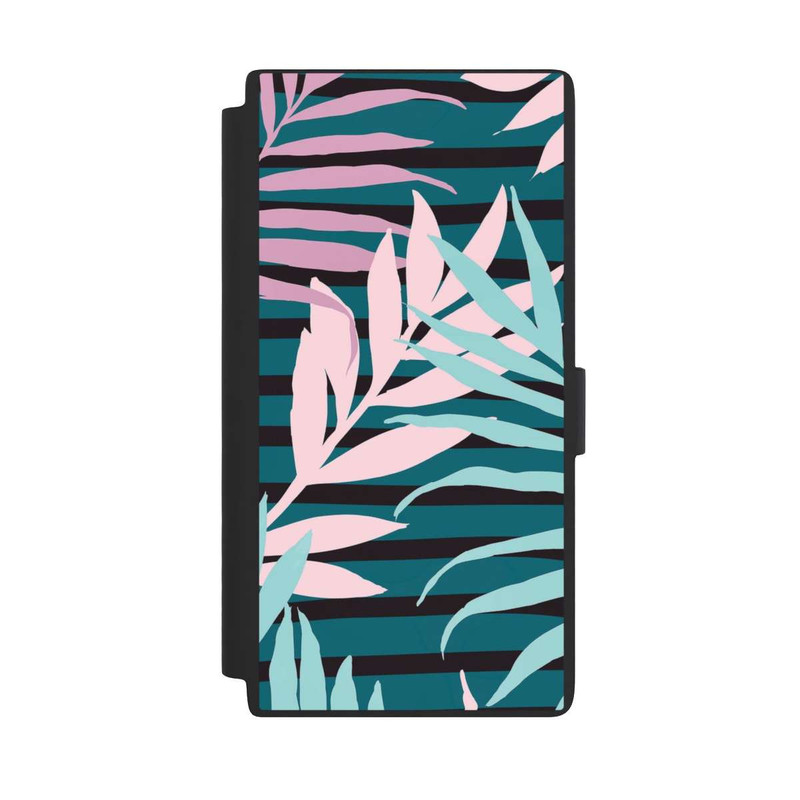 Galaxy S24 Ultra NIVOflip Pastell-Dschungelblätter rosa blaugrün