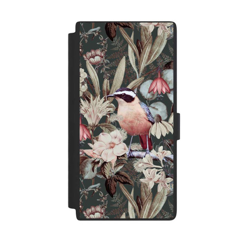 Samsung Galaxy S24 Ultra NIVOflip Orangefarbener Vogel im Vintage Blumenmuster