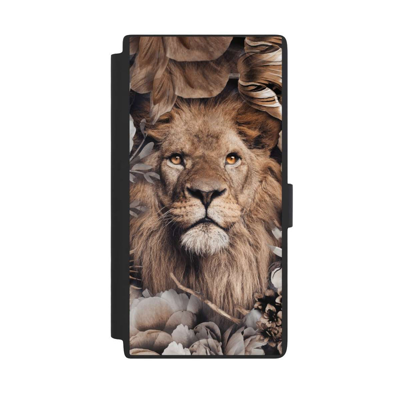 Galaxy S24 Ultra NIVOflip Löwe Blumenrahmen Beige