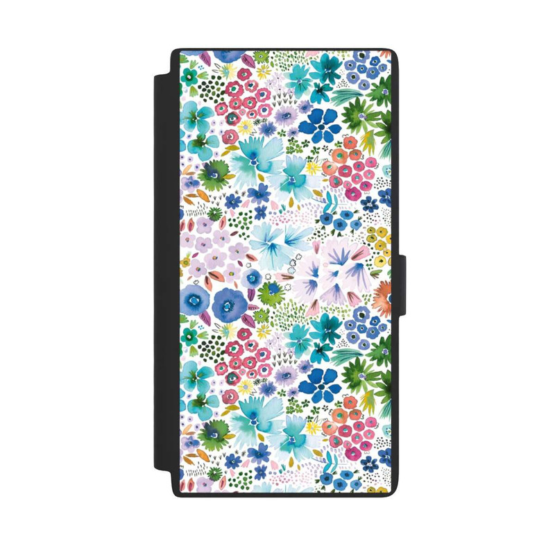 Galaxy S24 Ultra NIVOflip Kunstvolle kleine Frühlingsblumen blau