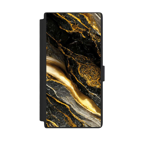 Samsung Galaxy S24 Ultra NIVOflip Schwarze Marmor Goldschichten