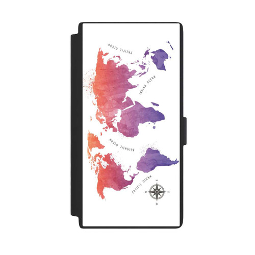 Samsung Galaxy S24 Ultra NIVOflip Worldmap (Watercolor) white