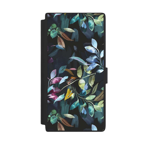 Samsung Galaxy S24 Ultra NIVOflip Mystische Aquarellblätter schwarz