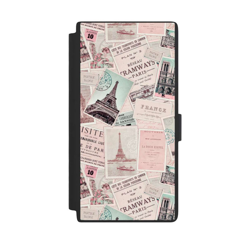 Galaxy S24 Ultra NIVOflip Vintage Paris Postcards Pattern