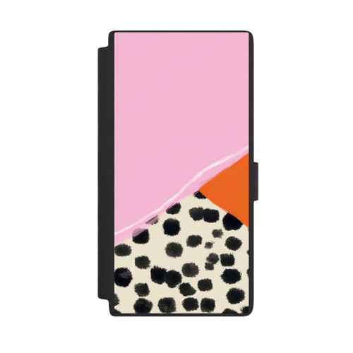 Samsung Galaxy S24 Ultra NIVOflip Rosa und Orange Gepunkteter Hintergrund