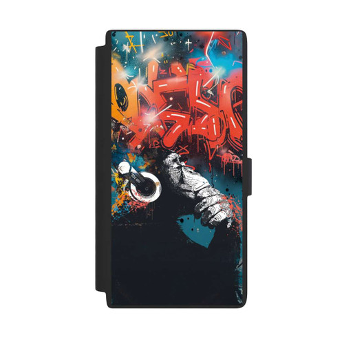 Samsung Galaxy S24 Ultra NIVOflip Affe Stereo Kopfhörer Graffiti Street Art