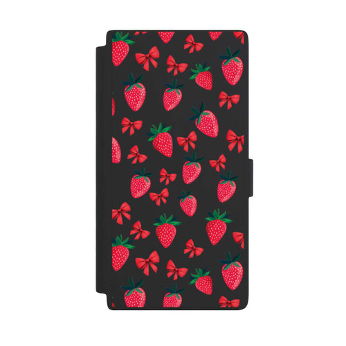 Samsung Galaxy S24 Ultra NIVOflip Strawberry Heart Ribbon Pattern Transparent