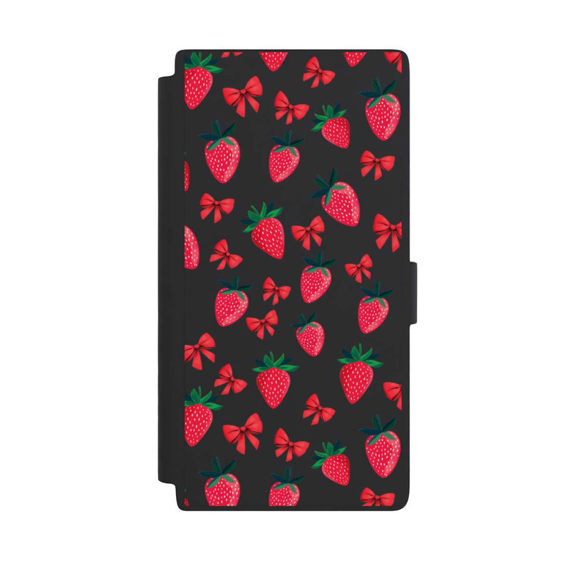 Galaxy S24 Ultra NIVOflip Strawberry Heart Ribbon Pattern Transparent