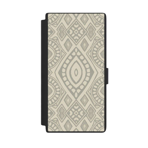Samsung Galaxy S24 Ultra NIVOflip Boho Geometric Mosaic Pattern Neutral Grey and Beige