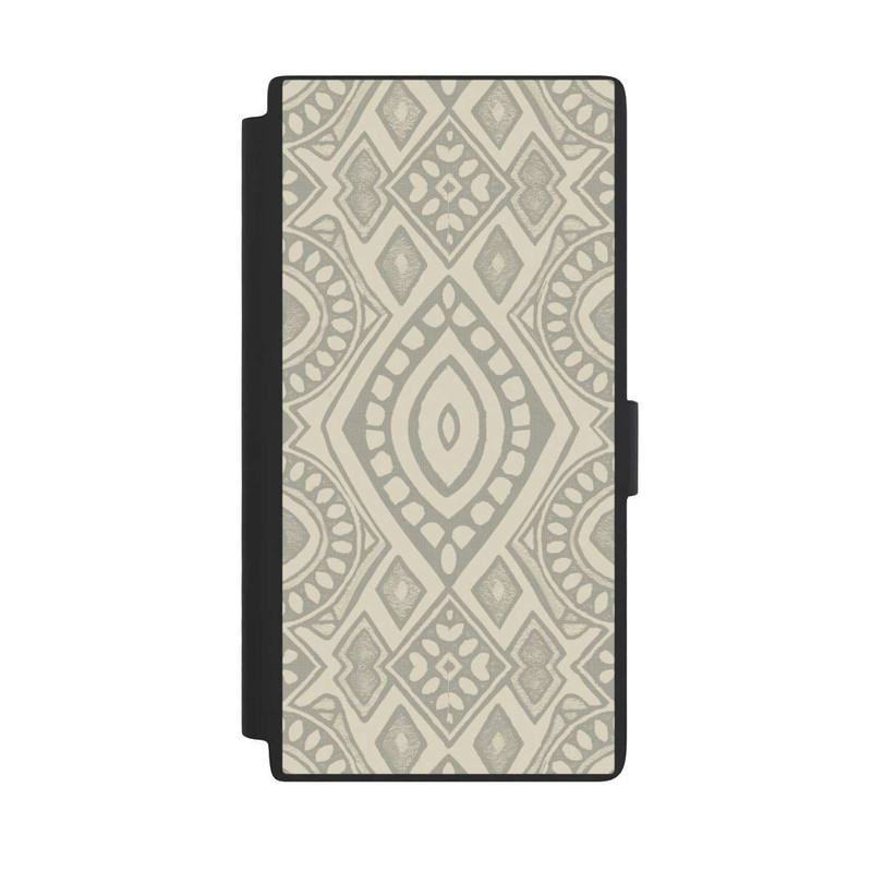 Galaxy S24 Ultra NIVOflip Boho Geometric Mosaic Pattern Neutral Grey and Beige