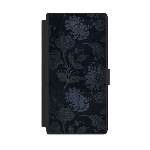 Samsung Galaxy S24 Ultra NIVOflip  Silberne Blumen auf Samt